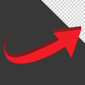 Mũi tên mầu đỏ đi lên File PNG