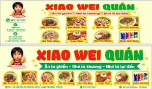 Banner Quán Ăn Xiao Wei Quán: Mẫu Thiết Kế Đồ Họa CDR Chuyên Nghiệp