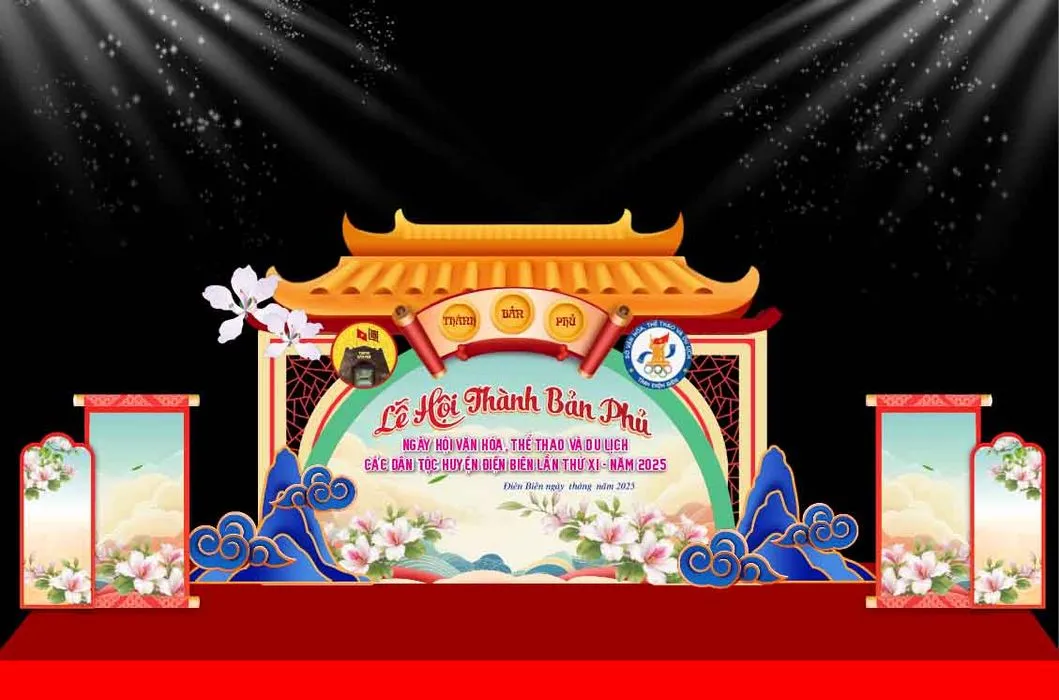 Phông Nền Lễ Hội Thành Bản Phủ 2023 - File CDR Vector Sắc Nét