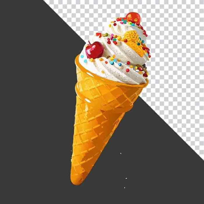 Cây kem ốc quế ngọt ngào dễ thương File PNG