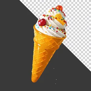 Cây kem ốc quế ngọt ngào dễ thương File PNG