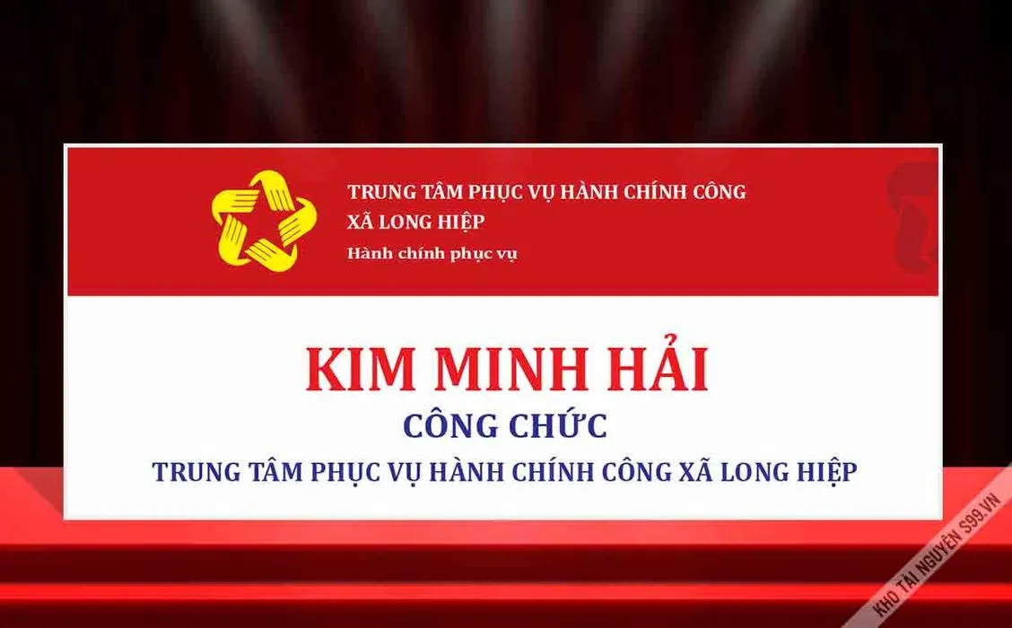 Mẫu thiết kế biển chức danh công chức để bàn trung tâm hành chính File Corel