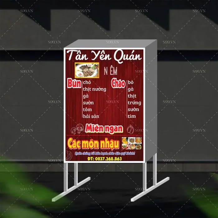 Biển hộp quán nhậu Tân Yên Quán file Corel