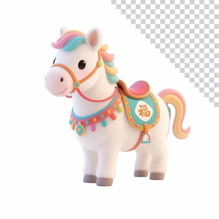 Nhân Vật Ngựa Trắng Đồ Họa Cát Tường.psd