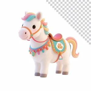 Nhân Vật Ngựa Trắng Đồ Họa Cát Tường. PNG