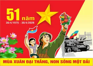 Backdrop 30/4 Giải Phóng Miền Nam: 51 Năm Đại Thắng (CDR)