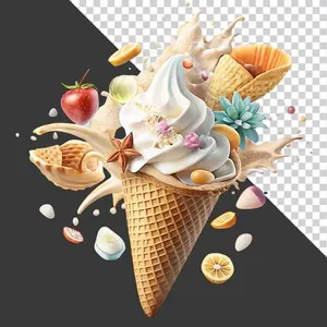 Kem Ốc Quế Trang Trí Đẹp - File PNG Chất Lượng Cao cho Thiết Kế