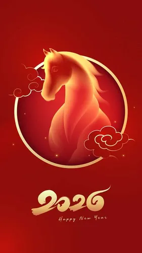 Hình Nền 2026 Con Ngựa Vàng Chúc Mừng Năm Mới Đẹp Sang Trọng