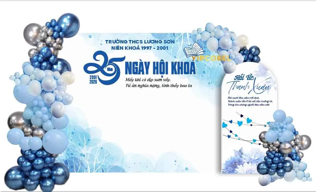 Backdrop Ngày Hội Khoá Lương Sơn 25 Năm - Thiết Kế CDR Đẹp Mắt