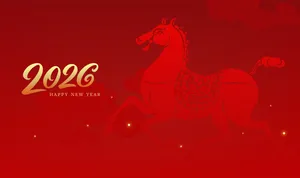 Hình ảnh ngựa đỏ nghệ thuật năm mới 2026 – File Ai