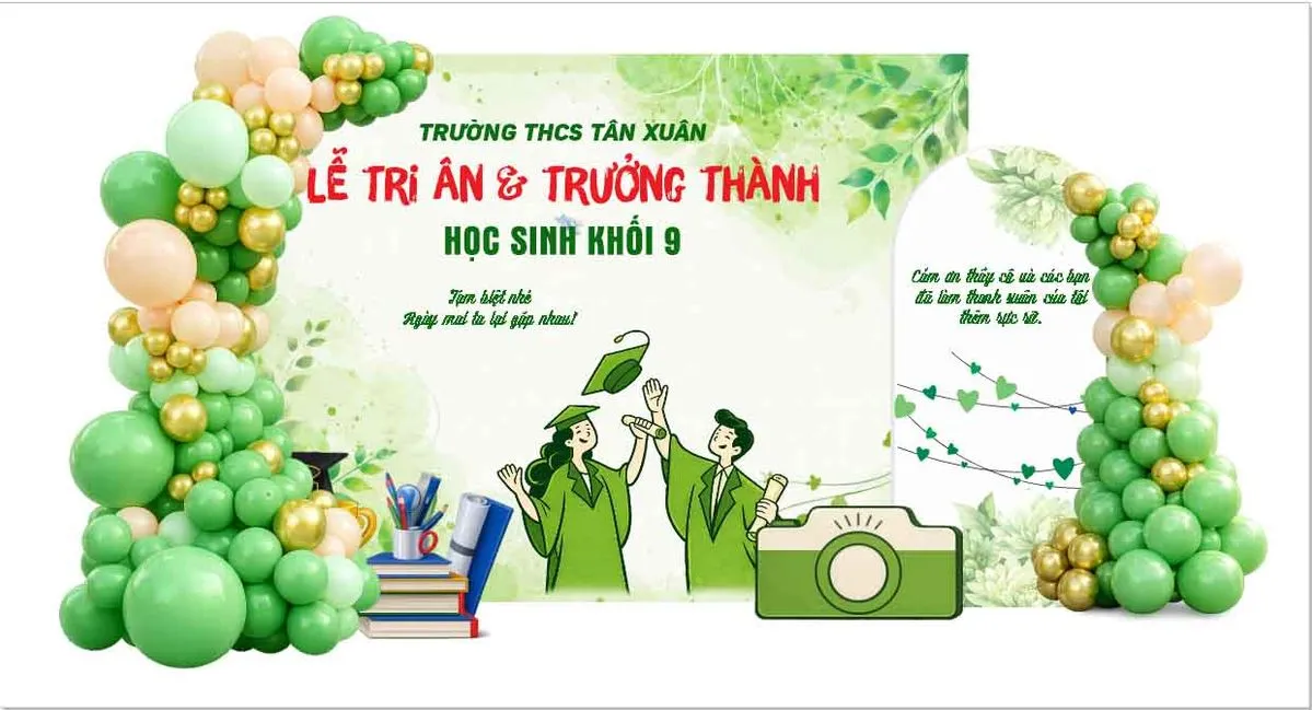 Background Lễ Tri Ân & Trưởng Thành Khối 9 - File CDR Sẵn Sàng Chỉnh Sửa