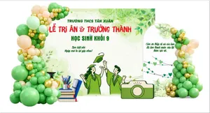 Background Lễ Tri Ân & Trưởng Thành Khối 9 - File CDR Sẵn Sàng Chỉnh Sửa