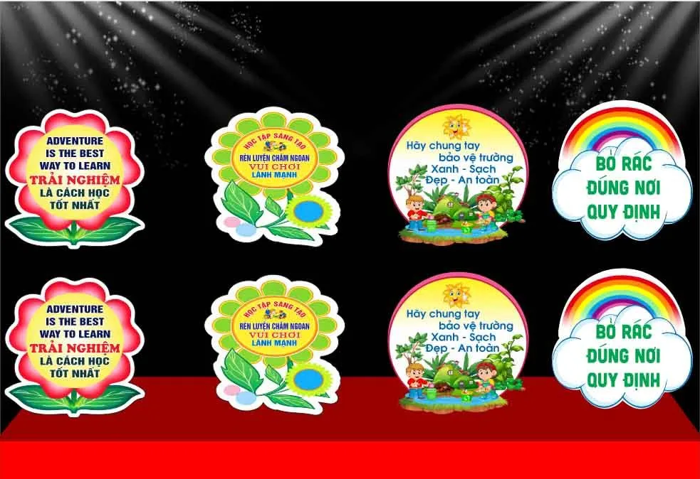 Background Tuyên Truyền Cổ Động Mầm Non - File CDR Vector Sắc Nét