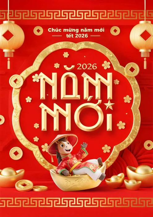 File PSD bé ngựa 3D nằm trên thỏi vàng chúc mừng năm mới