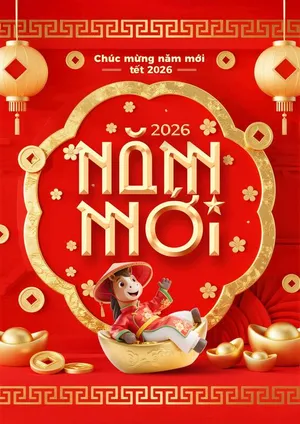 File PSD bé ngựa 3D nằm trên thỏi vàng chúc mừng năm mới