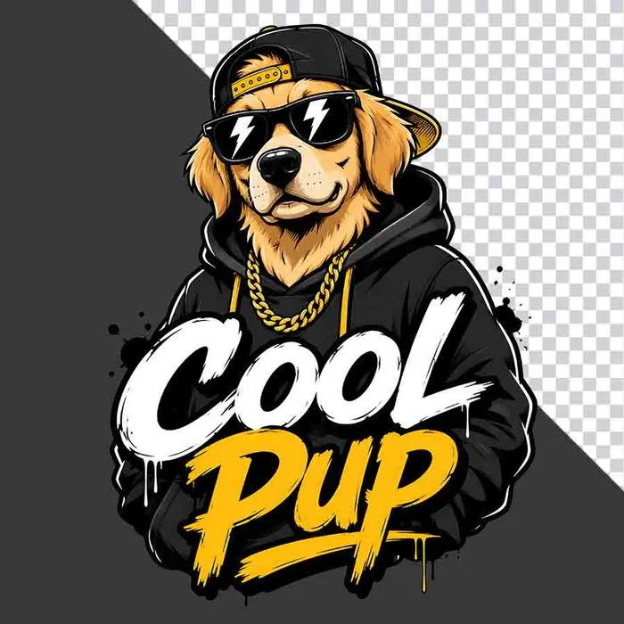 Chó Golden Retriever Họa Tiết Hip Hop "Cool Pup" - Tệp PNG Chất Lượng Cao