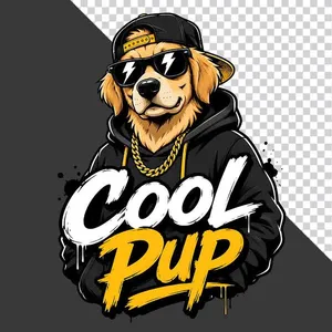 Chó Golden Retriever Họa Tiết Hip Hop "Cool Pup" - Tệp PNG Chất Lượng Cao