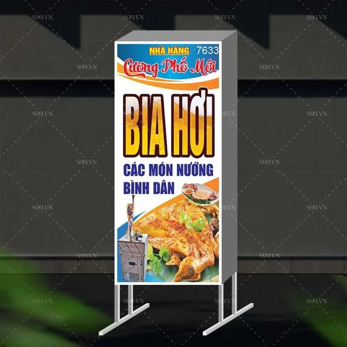 Mẫu biển hộp cho quán nhậu bia hơi - file corel