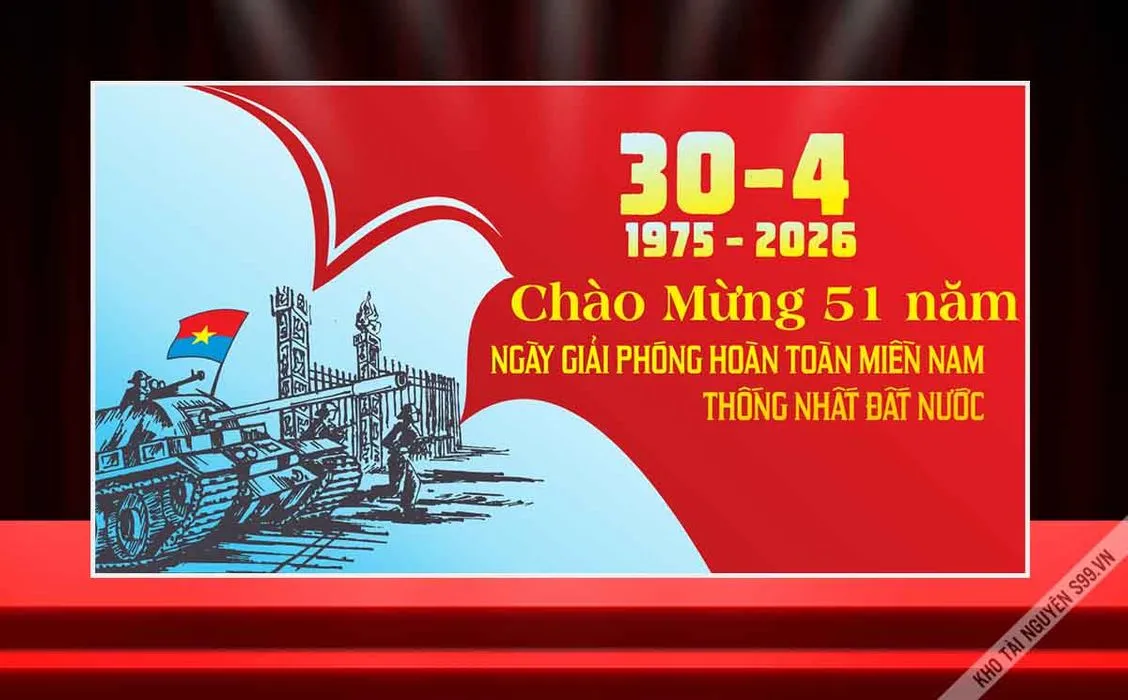 Backdrop 30/4 - Giải phóng miền Nam, Thống nhất đất nước