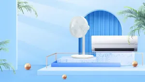 File PSD Banner quạt điện điều hòa mùa hè
