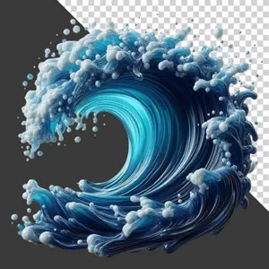 Sóng Biển Xanh Động PNG - Hiệu Ứng Nước 3D Cao Cấp