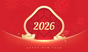 File Ai thiết kế số 2026 Tết vàng đỏ pháo hoa rực rỡ