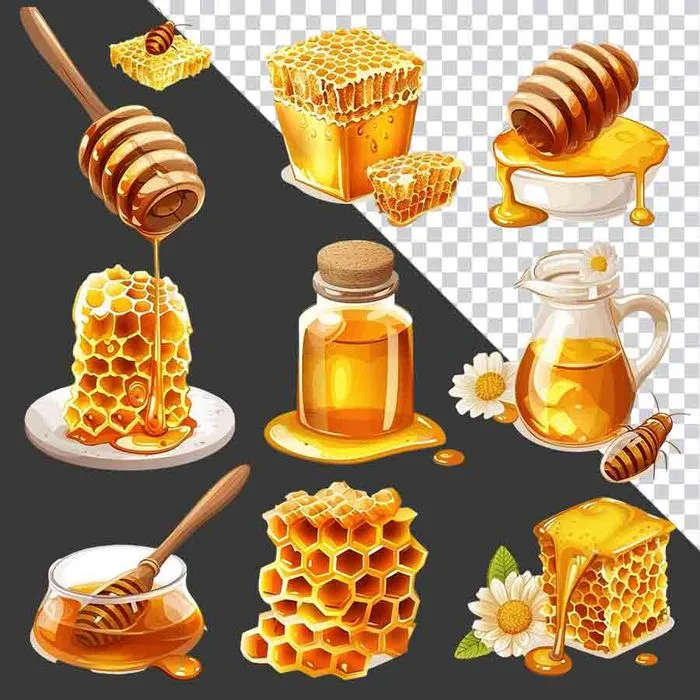 Bộ sưu tập Mật Ong & Tổ Ong PNG chất lượng cao cho thiết kế đồ họa