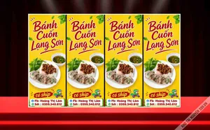 Mẫu thiết kế standee quảng cáo bánh cuốn Lạng Sơn File Corel