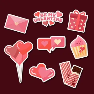 Bộ sticker Valentine dễ thương nhiều biểu tượng File EPS