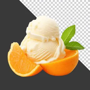 Kem Cam Tươi Mát PNG Chất Lượng Cao - Thiết Kế Đồ Họa Độc Đáo