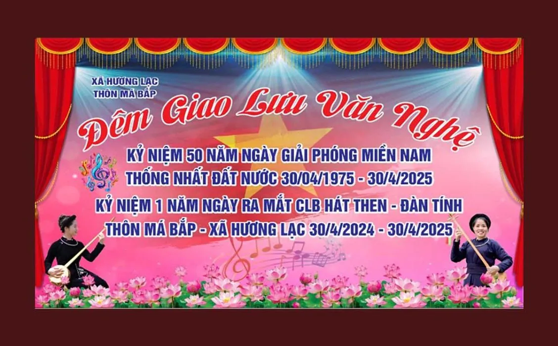 Backdrop Đêm Giao Lưu Văn Nghệ Kỷ Niệm 30/4 File Corel