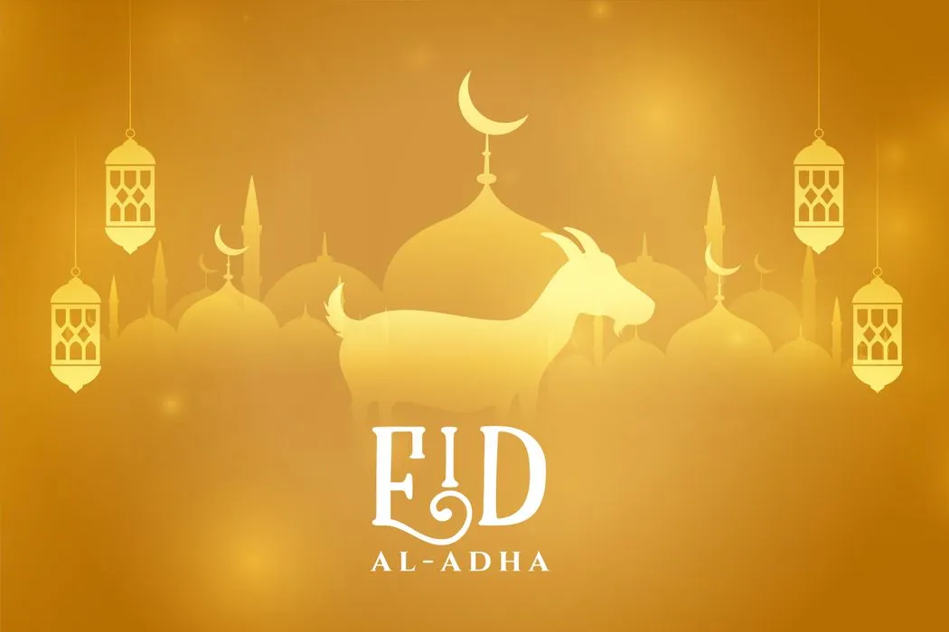Hình ảnh Minh Họa Con Dê Eid al-Adha Phong Cách Vàng Vector