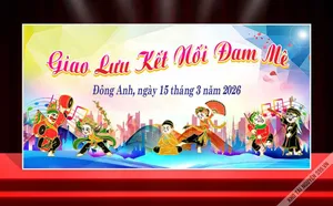 Backdrop Sân Khấu Sự Kiện Giao Lưu Kết Nối Đam Mê Đẹp Mắt (CDR)