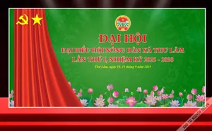 Phông sân khấu đại hội đại biểu hội nông dân xã File Corel