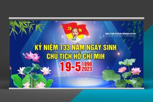 Backdrop kỷ niệm ngày sinh nhật Bác Hồ 19 tháng 5 file corel chất lượng cao - Mẫu số 6