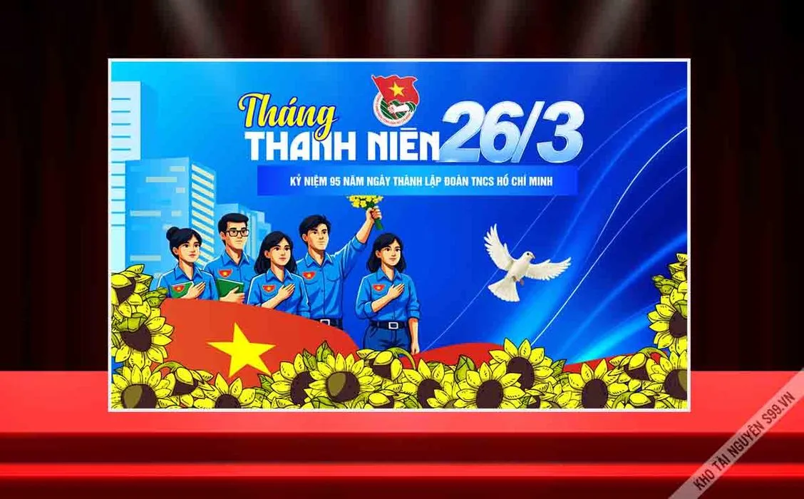 Backdrop 26/3 Thành Lập Đoàn TNCS Hồ Chí Minh - CDR