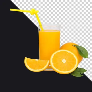 Nước cam ép File PNG ly thủy tinh và quả cam tươi