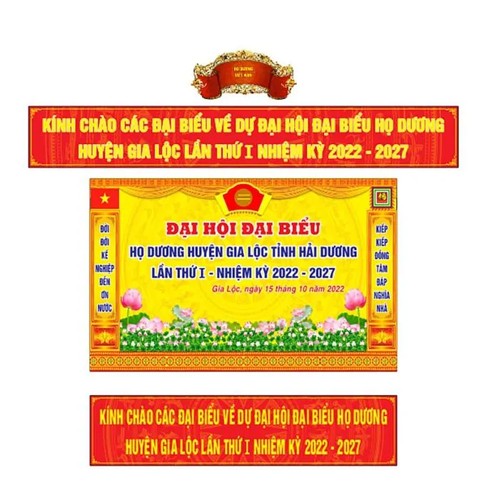Phông nền đại hội, đại biểu dòng họ, thiết kế trang trọng File Corel