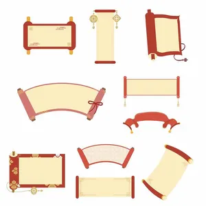 Cuộn Thư Cổ Trang Vector Trung Quốc Đẹp