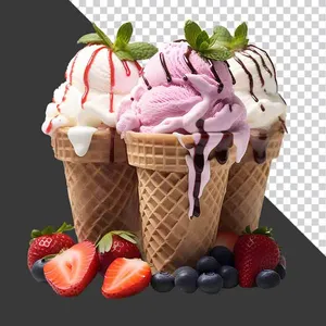 Bộ sưu tập kem ốc quế nhiều hương vị hấp dẫn.png