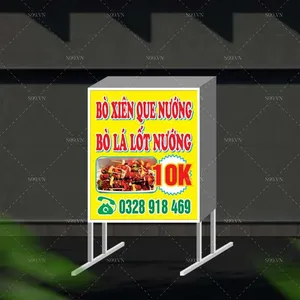 Mẫu biển vẫy đồ nướng xiên que bò lá lốt nướng - File corel