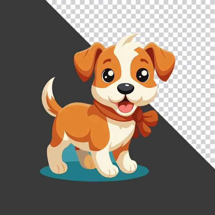 Hình ảnh chú chó hoạt hình dễ thương – File PNG chất lượng cao