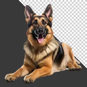 Chó Chăn Cừu Đức Đang Nằm – File PNG Chất Lượng Cao cho Thiết Kế
