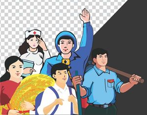 Ảnh các thanh niên nam nữ đoàn Hồ Chí Minh  mặc áo xanh file PNG - Mẫu số 9