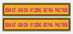  File Corel Băng rôn khẩu hiệu đoàn kết dân chủ kỷ cương đột phá phát triển