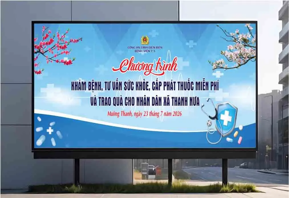 File Corel - Mẫu thiết kế chương trình khám bệnh tư vấn sức khỏe cấp phát thuốc miễn phí