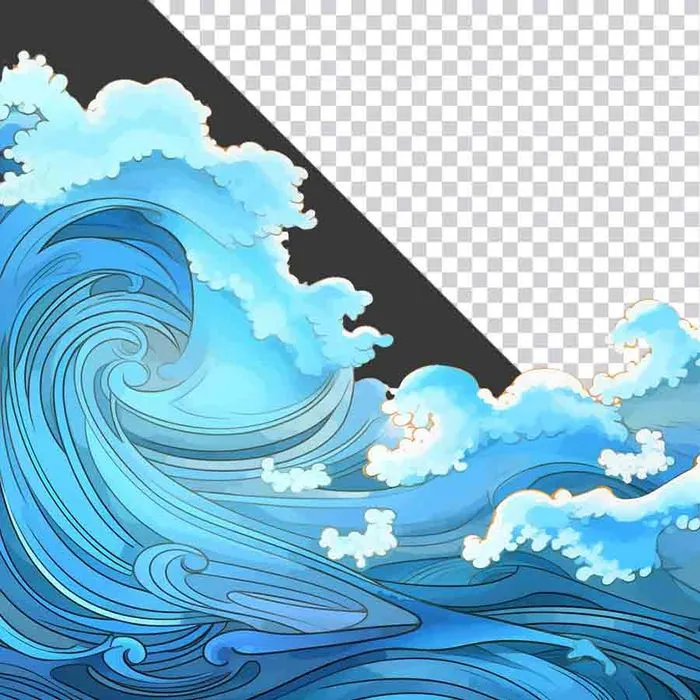 Sóng Biển Xanh Tươi Độc Đáo - Hình Ảnh PNG Chất Lượng Cao