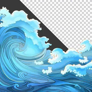 Sóng Biển Xanh Tươi Độc Đáo - Hình Ảnh PNG Chất Lượng Cao