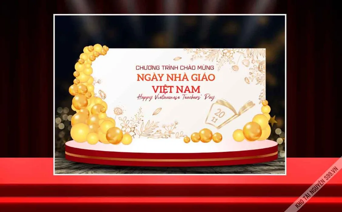 Backdrop Corel chương trình chào mừng Ngày Nhà Giáo Việt Nam