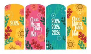Bao lì xì năm mới 2026 họa tiết hoa lá File EPS